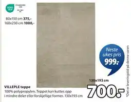 JYSK VILLEPLE teppe tilbud