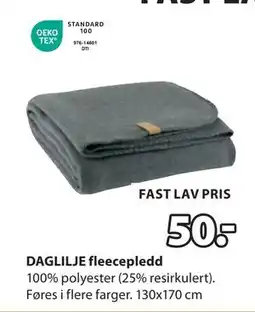 JYSK DAGLILJE fleecepledd tilbud