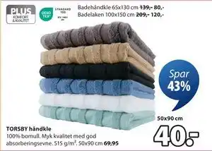 JYSK TORSBY håndkle tilbud