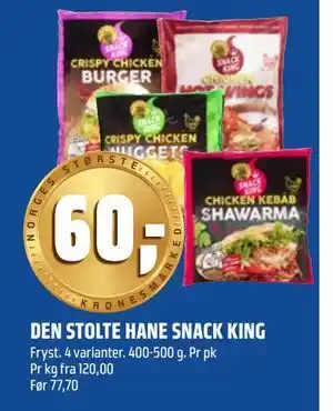 Coop Obs DEN STOLTE HANE SNACK KING tilbud