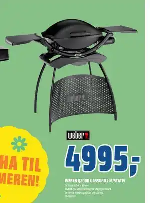 Coop Obs WEBER Q2000 GASSGRILL M/STATIV tilbud