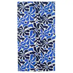 IKEA Gulyxne Strandhåndkle, blå/blomstermønster, 100x180 cm tilbud