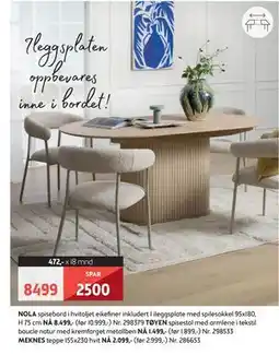 Bohus NOLA spisebord tilbud