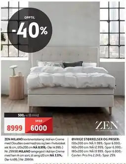 Bohus ZEN MILANO kontinentalseng tilbud