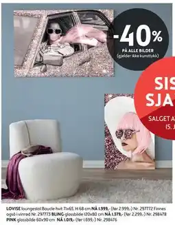 Bohus PINK. glassbilde tilbud