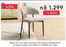 Skeidar Edina spisestol tilbud