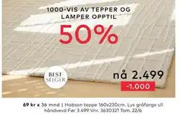Skeidar Hobson teppe 160x230cm tilbud