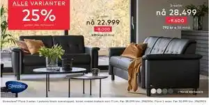 Skeidar Stressless Flora 3 seter tilbud