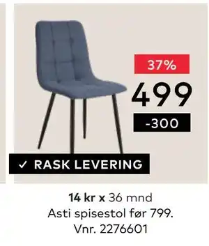Skeidar Asti spisestol tilbud