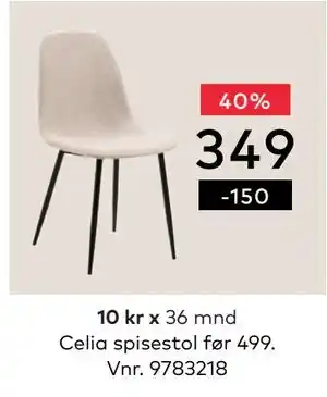 Skeidar Celia spisestol tilbud