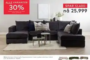 Skeidar Chillux U-sofa tilbud