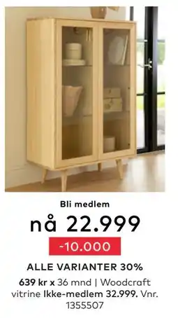 Skeidar Woodcraft vitrine tilbud
