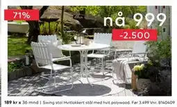 Skeidar Swing stol Hvitlakkert stål med hvit polywood tilbud
