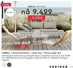 Skeidar Utah daybed med bord og solsengfunksjon tilbud