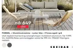 Skeidar Relax sammenleggbar solstol tilbud