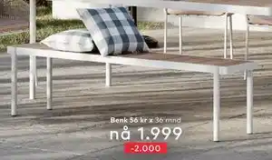 Skeidar Sittebenk tilbud