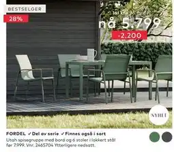 Skeidar Utah spisegruppe tilbud