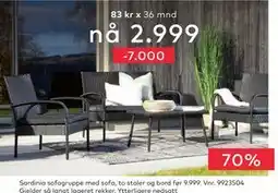 Skeidar Sardinia sofagruppe tilbud