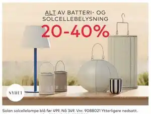 Skeidar Solan solcellelampe blå tilbud