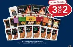 Rema 1000 SPESIALPØLSER MERKET 3 FOR 2 tilbud