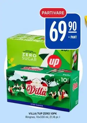 Rema 1000 VILLA/7UP ZERO 10PK tilbud