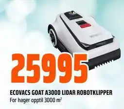 Obs Bygg ECOVACS GOAT A3000 LIDAR ROBOTKLIPPER tilbud