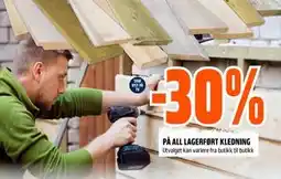 Obs Bygg 30% PÅ ALL LAGERFØRT KLEDNING tilbud