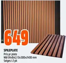 Obs Bygg SPILEPLATE tilbud