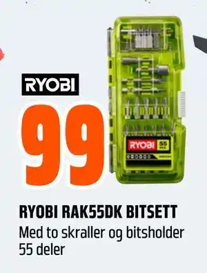 Obs Bygg RYOBI RAK55DK BITSETT tilbud