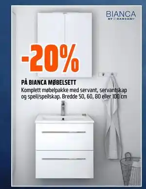 Obs Bygg 20% PÅ BIANCA MØBELSETT tilbud