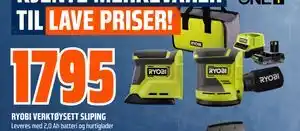 Obs Bygg RYOBI VERKTØYSETT SLIPING tilbud