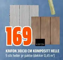 Obs Bygg KRIFON 30X30 CM KOMPOSITT HELLE tilbud