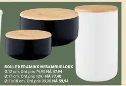 Europris BOLLE KERAMIKK M/BAMBUSLOKK tilbud