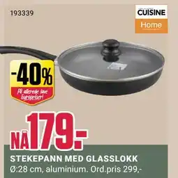 Europris STEKEPANN MED GLASSLOKK tilbud