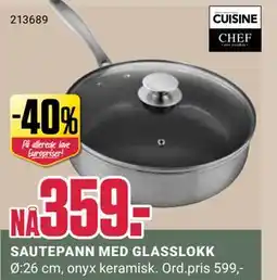 Europris SAUTEPANN MED GLASSLOKK tilbud