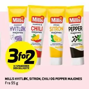 Bunnpris MILLS HVITLØK, SITRON, CHILI OG PEPPER MAJONES tilbud