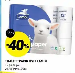 Bunnpris TOALETTPAPIR HVIT LAMBI tilbud