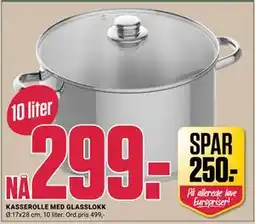 Europris KASSEROLLE MED GLASSLOKK tilbud