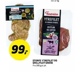 Bunnpris STORFE YTREFILET OG GRILLFILET GRESK tilbud