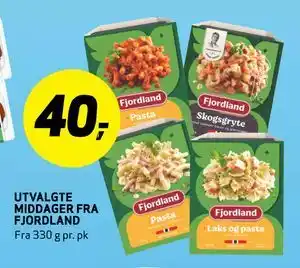 Bunnpris UTVALGTE MIDDAGER FRA Fjordland tilbud