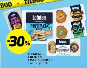 Bunnpris UTVALGTE Lofoten FISKEPRODUKTER tilbud