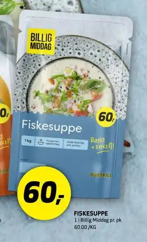 Bunnpris FISKESUPPE tilbud