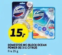 Bunnpris DOMESTOS WC-BLOCK OCEAN POWER OG 3 l1 CITRUS tilbud
