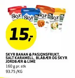 Bunnpris SKYR BANAN & PASJONSFRUKT, SALT KARAMELL, BLABÆR OG SKYR JORDBÆR & LIME tilbud