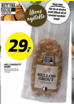 Bunnpris MELLOMGROVT BRØD tilbud