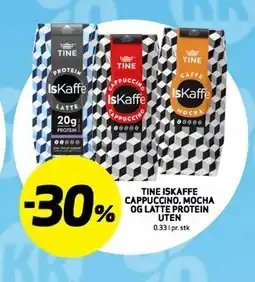 Bunnpris TINE ISKAFFE CAPPUCCINO, MOCHA OG LATTE PROTEIN UTEN tilbud