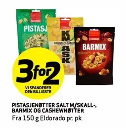 Bunnpris PISTASJENØTTER SALT M/SKALL-, BARMIX OG CASHEWNØTTER tilbud