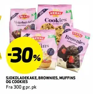 Bunnpris SJOKOLADEKAKE ,BROWNIES, MUFFINS OG COOKIES tilbud
