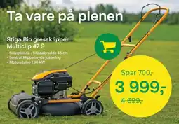 Felleskjøpet Stiga Bio gressklipper Multiclip 47 S tilbud