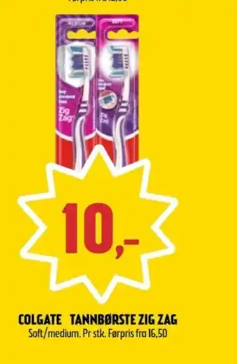 Coop Prix COLGATE TANNBØRSTE ZIG ZAG tilbud